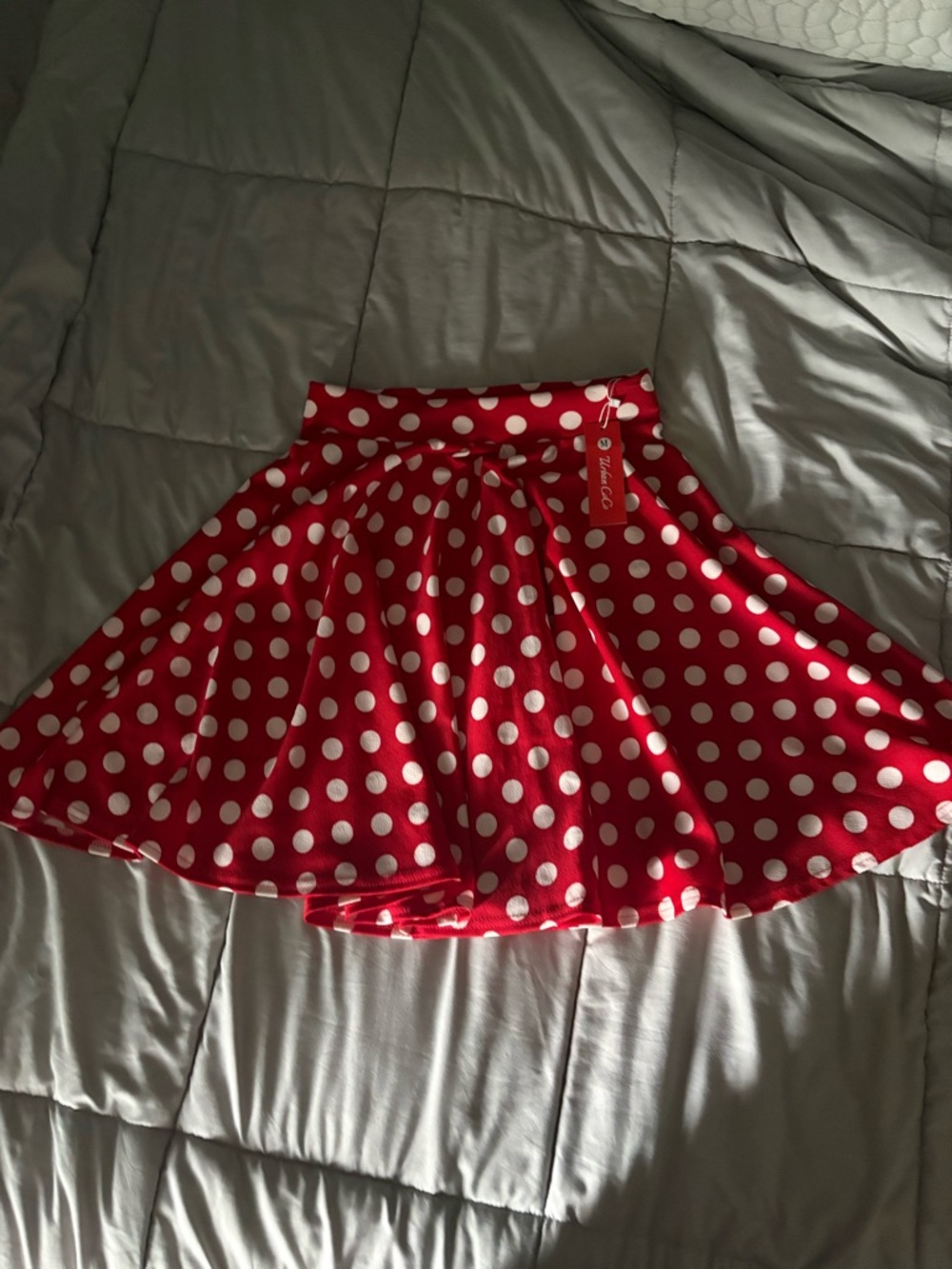 Red Polka Dot Skater Skirt - Classic Retro Style